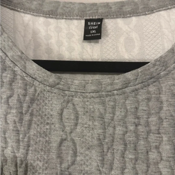 SHEIN Gray Long Sleeve Cable Knit Dress - Picture 4 of 6
